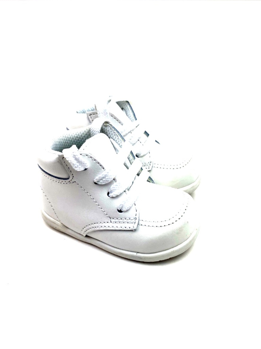 Baby Walking Shoes Size 3W Shoe Dept White Laces High Top Leather Boys Girls
